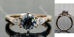 Doveggs three-stone engagement ring semi-mount only(Exclusively to DovEggs Stones)