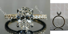 Corona-Oval pave moissanite engagement ring| DovEggs