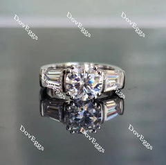 Doveggs three-stone engagement ring only semi-mount only(Exclusively to DovEggs Stones)