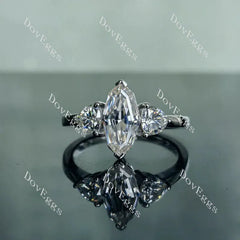 DovEggs pave three stones engagement ring semi-mount only(Exclusively to DovEggs Stones)