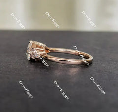DovEggs side stones engagement ring only semi-mount only(Exclusively to DovEggs Stones)