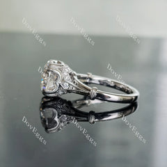Pave lab diamond engagement ring set semi-mount only(Exclusively to DovEggs Stones)