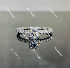 DovEggs half eternity pave engagement ring only semi-mount only(Exclusively to DovEggs Stones)