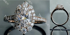DovEggs halo half eternity pave engagement ring semi-mount only(Exclusively to DovEggs Stones)