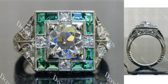 Doveggs pave art deco vintage engagement ring only semi-mount only(Exclusively to DovEggs Stones)