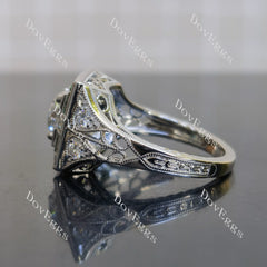 Doveggs pave art deco vintage engagement ring only semi-mount only(Exclusively to DovEggs Stones)