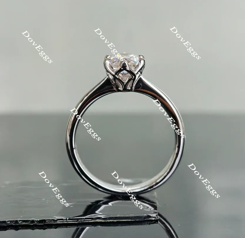 Doveggs flower shape solitaire engagement ring semi-mount only(Exclusively to DovEggs Stones)
