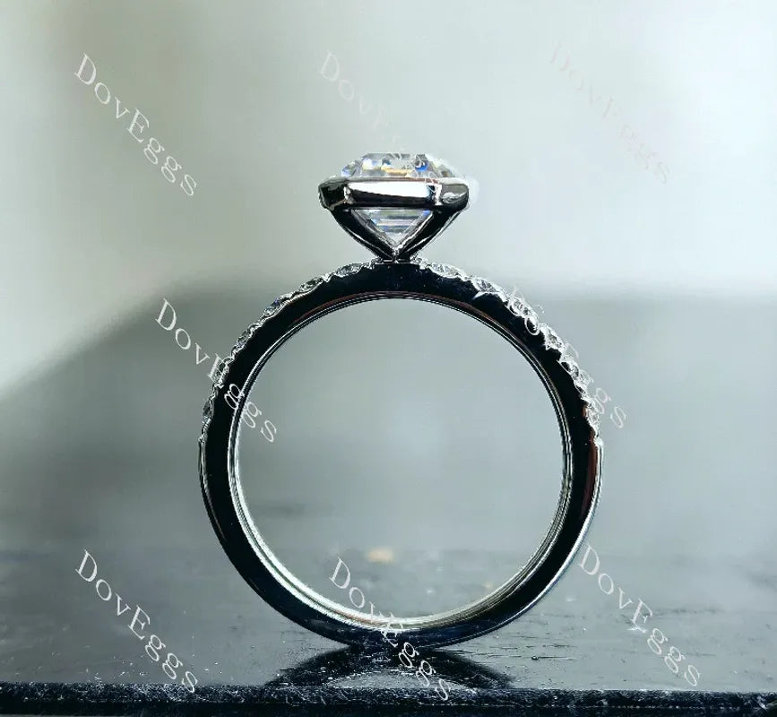 Doveggs bezel half eternity pave engagement ring semi-mount only(Exclusively to DovEggs stones)