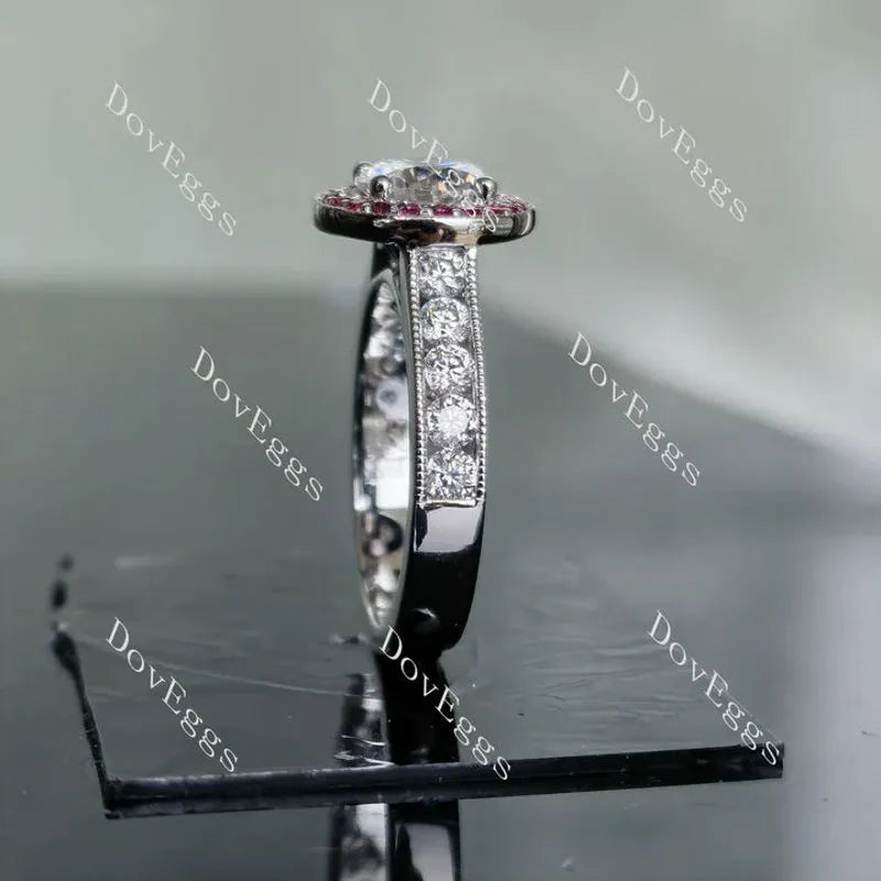 DovEggs channel set halo engagement ring semi-mount only(Exclusively to DovEggs Stones)