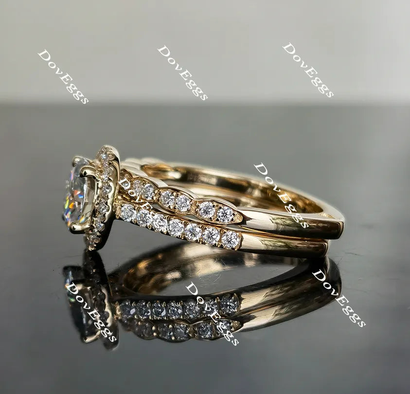 Doveggs halo round moissanite engagement ring only