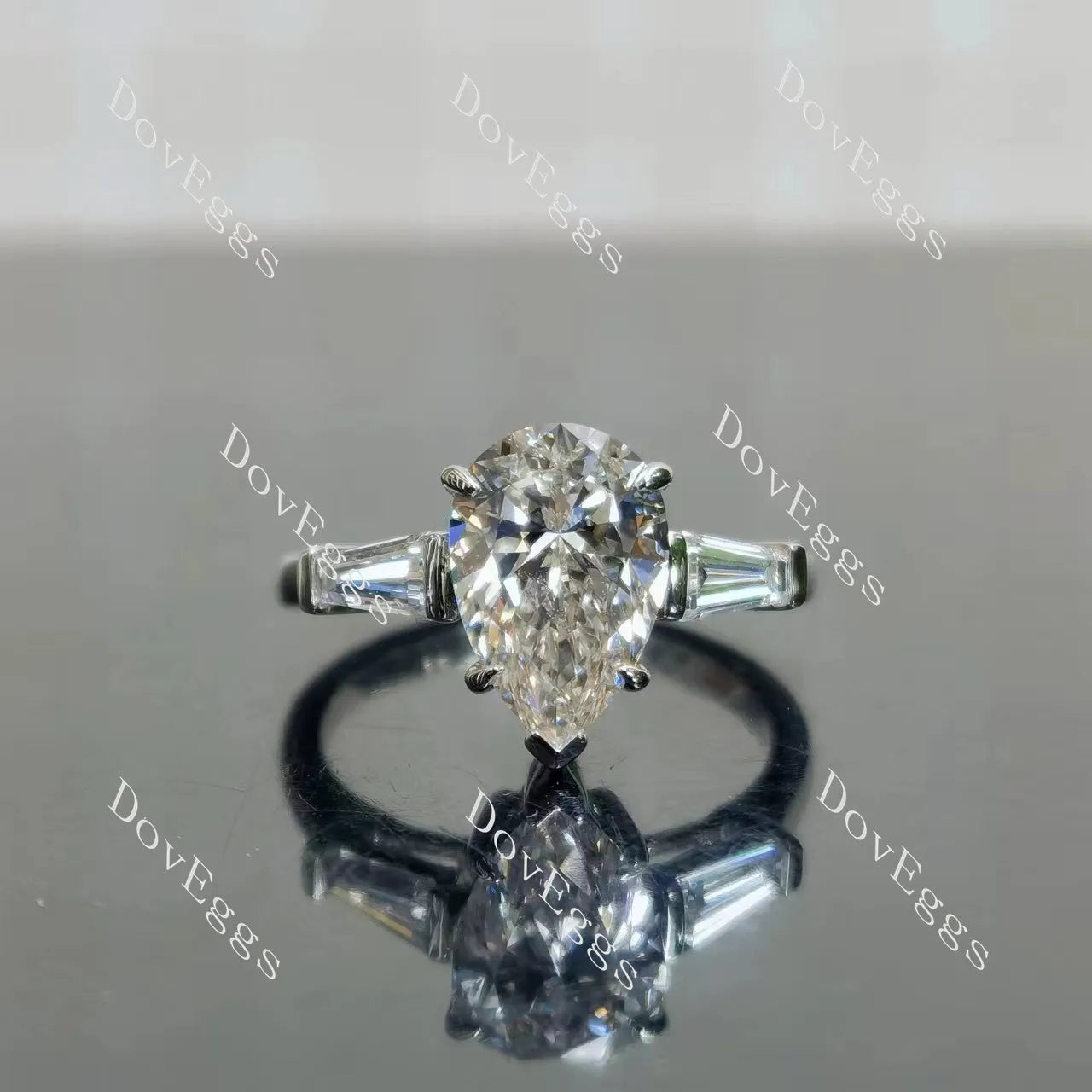 The Maddox Pear Three Stone Lab Grown Diamond Engagement Ring