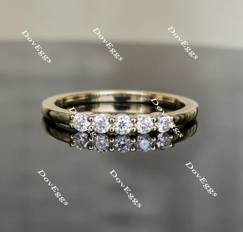 doveggs round five stone moissanite/lab grown diamond wedding band-1.7mm band width