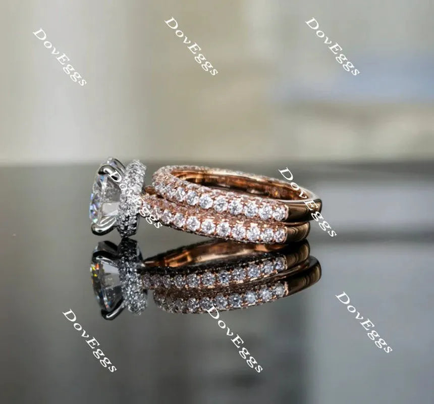 Pave engagement ring only semi-mount only(Exclusively to DovEggs Stones)