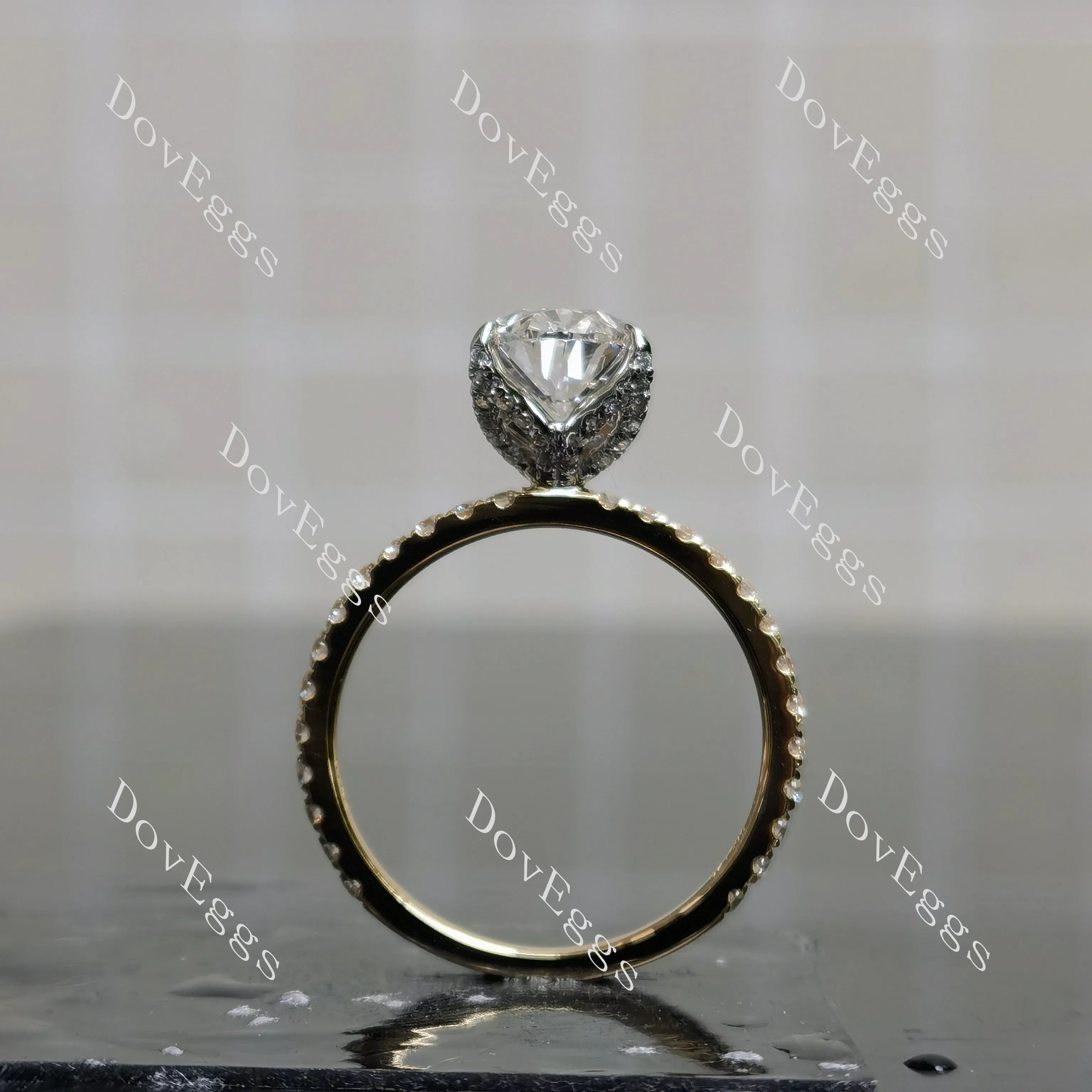 Corona Oval Pave Lab Grown Diamond Engagement Ring