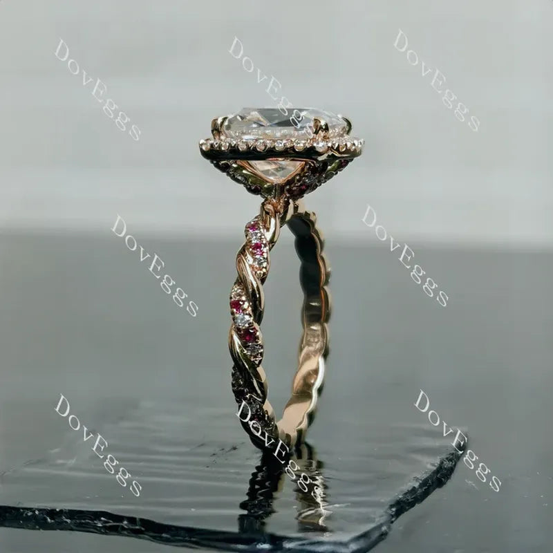 Doveggs pave halo engagement ring semi-mount only(Exclusively to DovEggs Stones)