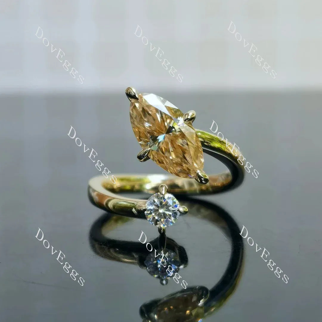Doveggs open type engagement ring semi-mount only(Exclusively to DovEggs Stones)