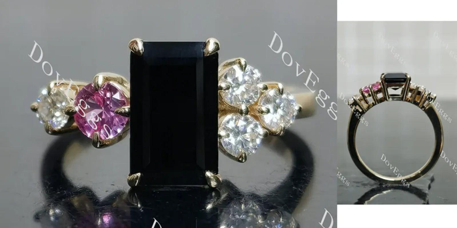 Doveggs side stones eternity engagement ring semi-mount only(Exclusively to DovEggs Stones)