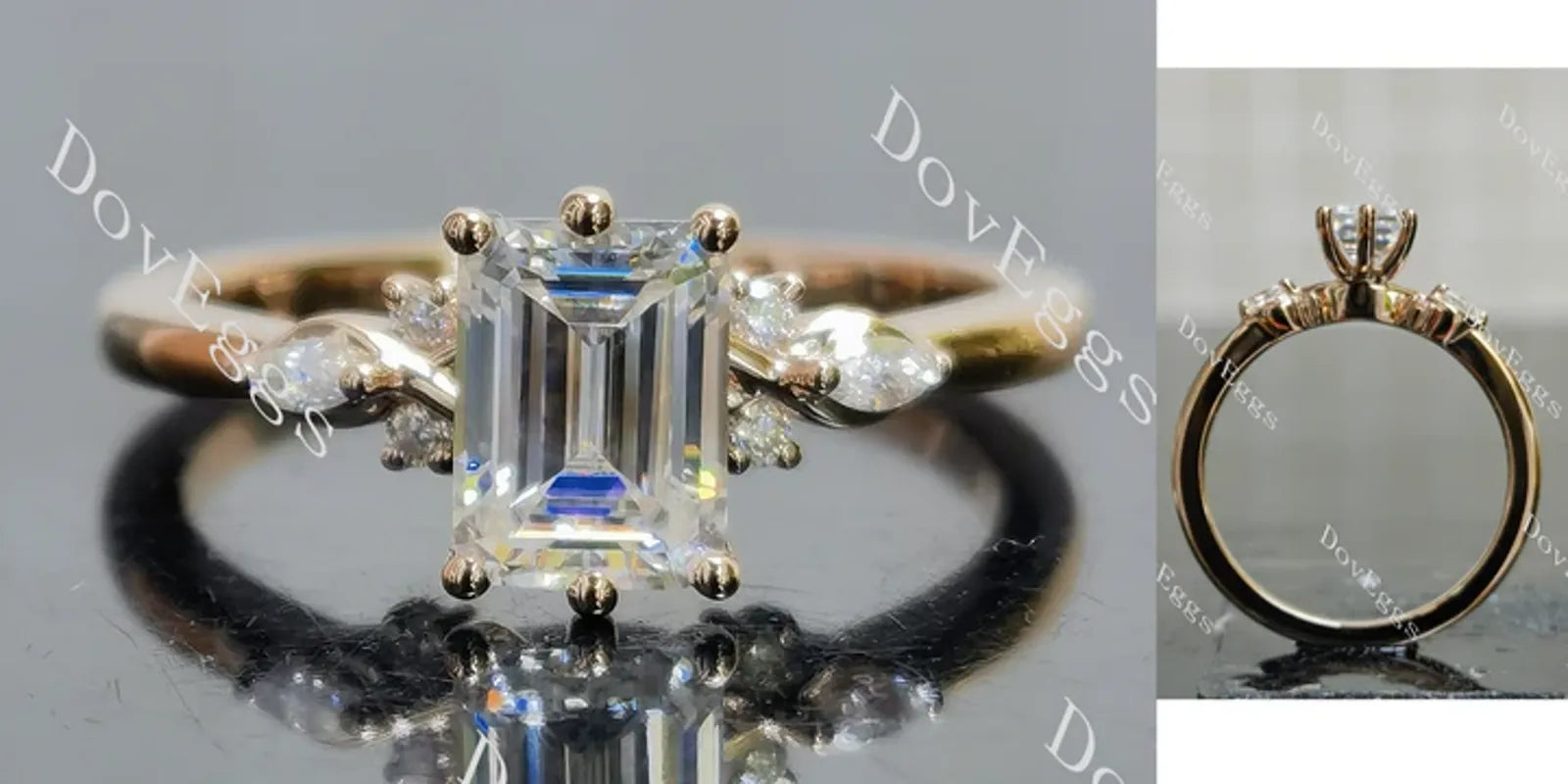 Doveggs side stones eternity engagement ring semi-mount only(Exclusively to DovEggs Stones)