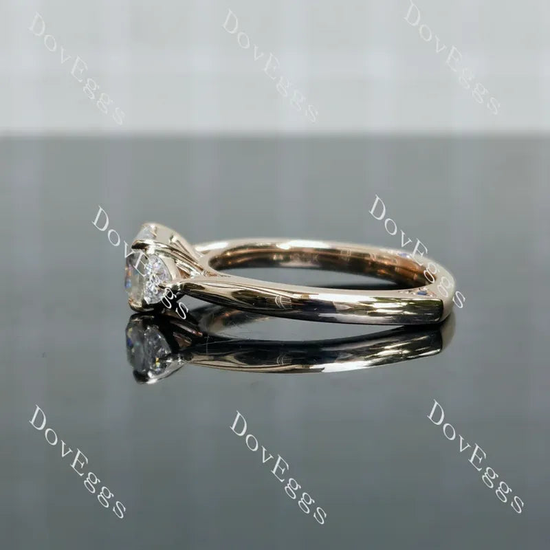 Doveggs three-stones eternity engagement ring semi-mount only(Exclusively to DovEggs Stones)