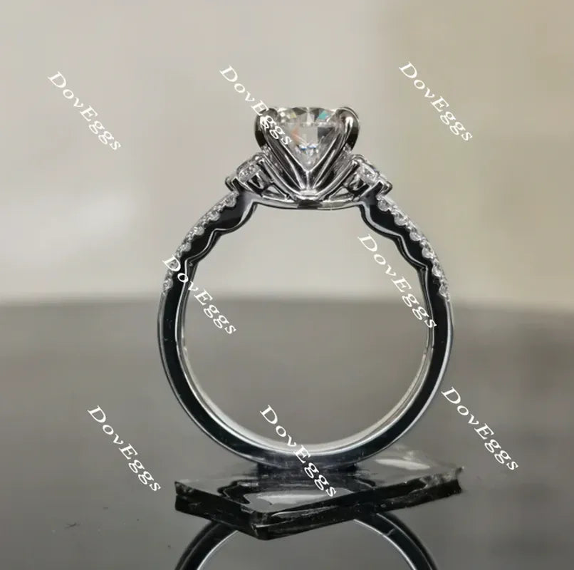 Doveggs pave split shanks engagement ring only semi-mount only(Exclusively to DovEggs Stones)