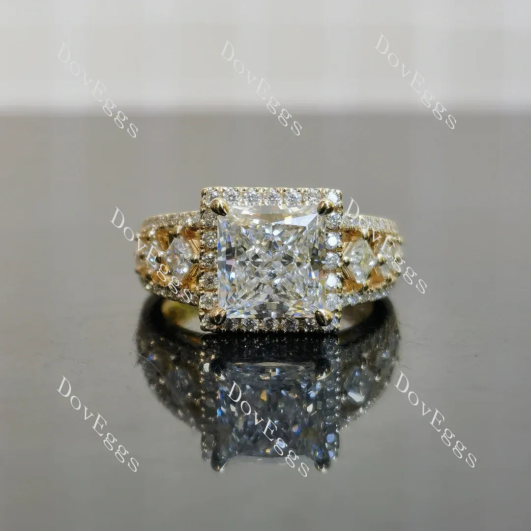 DovEggs art deco halo engagement ring only semi-mount only(Exclusively to DovEggs Stones)
