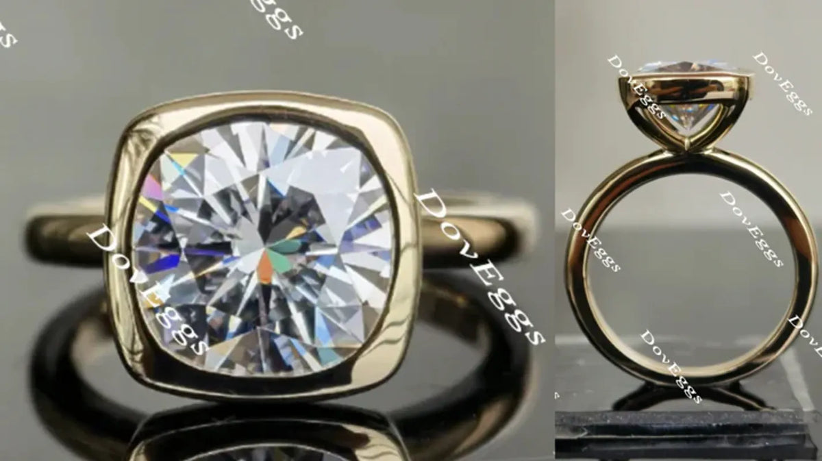 Wendyann's bezel setting solitaire engagement ring only semi-mount only(Exclusively to DovEggs Stones)