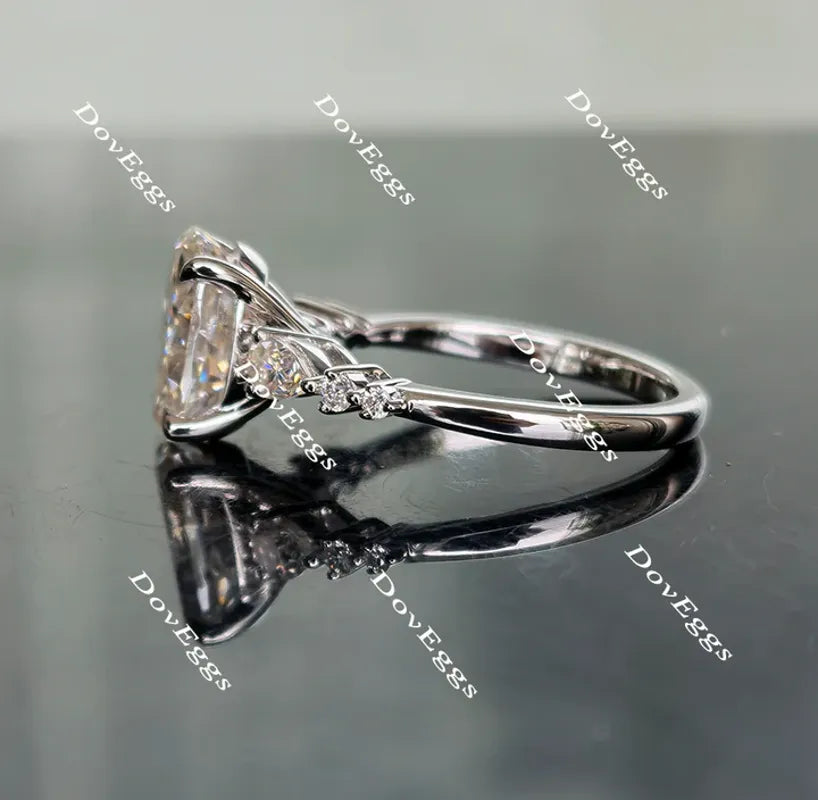 Doveggs side stone engagement ring semi-mount only(Exclusively to DovEggs Stones)