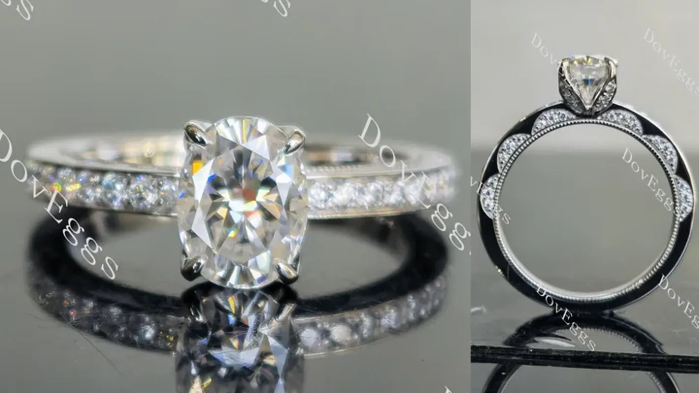 Doveggs vintage pave engagement ring only semi-mount only(Exclusively to DovEggs Stones)
