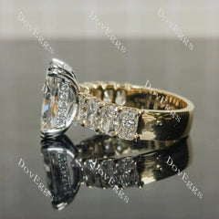 The Helena radiant vintage pave engagement ring only semi-mount only(Exclusively to DovEggs Stones)