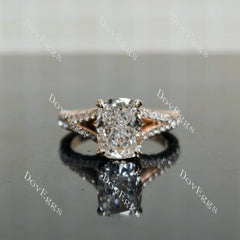 Emily's Hope Cushion Pave Split Shanks Half Eternity Lab Grown Diamond Engagement Ring