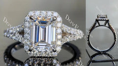 Doveggs split shank pave engagement ring only semi-mount only(Exclusively to DovEggs Stones)