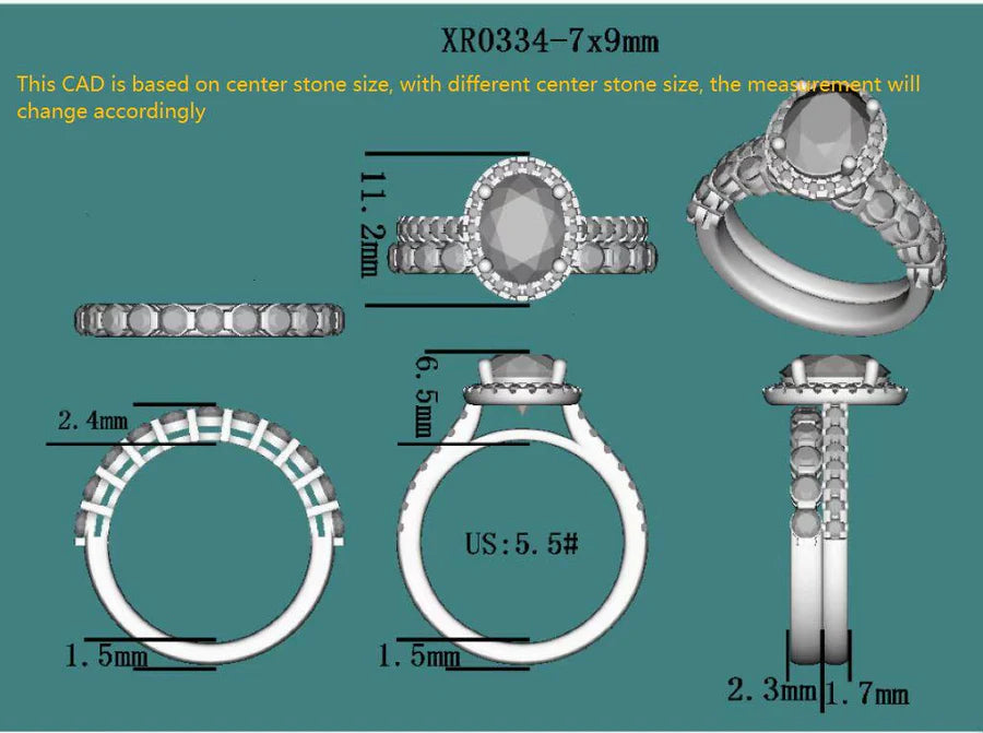 Halo engagement ring only semi-mount only(Exclusively to DovEggs Stones)