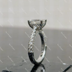 (size 7.25) Doveggs 1ct radiant moissanite sterling silver engagement ring