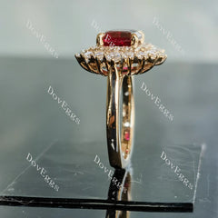 Doveggs east-west halo engagement ring only semi-mount only(Exclusively to DovEggs Stones)