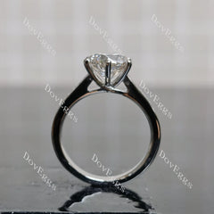 Doveggs Round Pave Half Eternity Lab Grown Diamond Engagement Ring