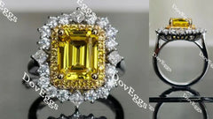 DovEggs double halo pave channel set engagement ring semi-mount only(Exclusively to DovEggs Stones)