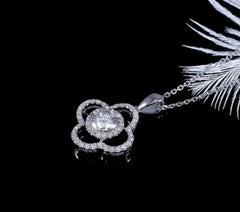 Doveggs premade halo 1ct moissanite pendant necklace for women(pendant only)