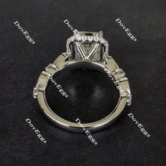 Doveggs art deco emerald moissanite engagement ring