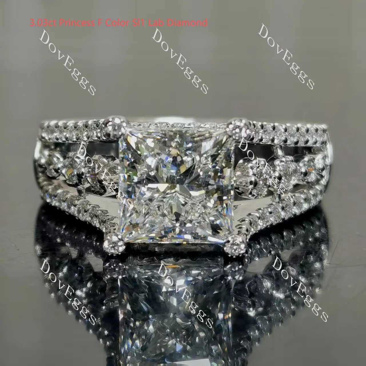 Kaleidoscope pave vintage engagement ring only semi-mount only(Exclusively to DovEggs Stones)