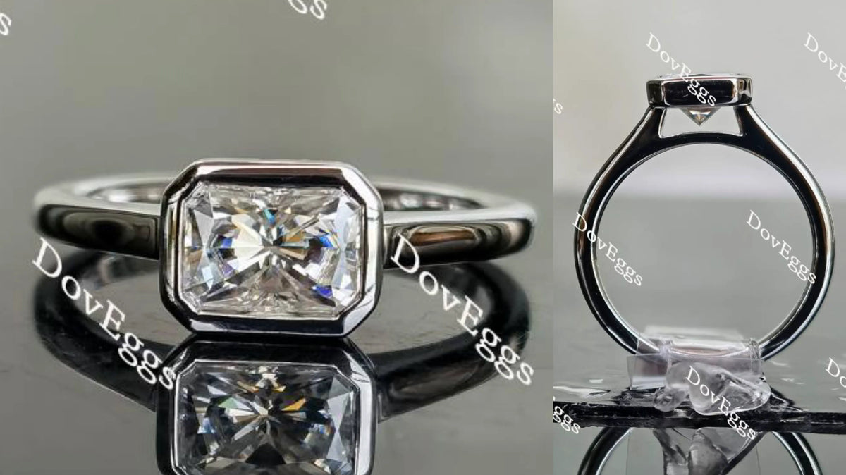 Doveggs bezel solitaire east-west moissanite engagement ring