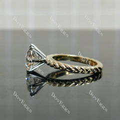 Doveggs Round Solitaire Braided Lab Grown Diamond Engagement Ring