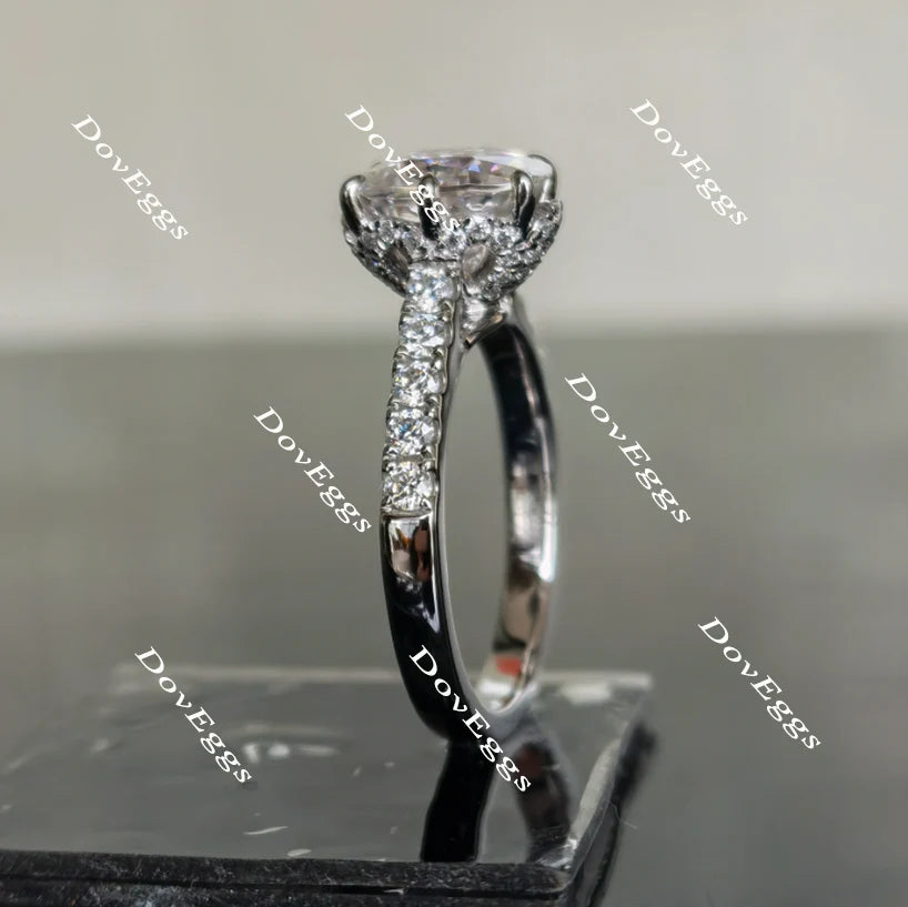 Doveggs half eternity paved engagement ring only semi-mount only(Exclusively to DovEggs Stones)