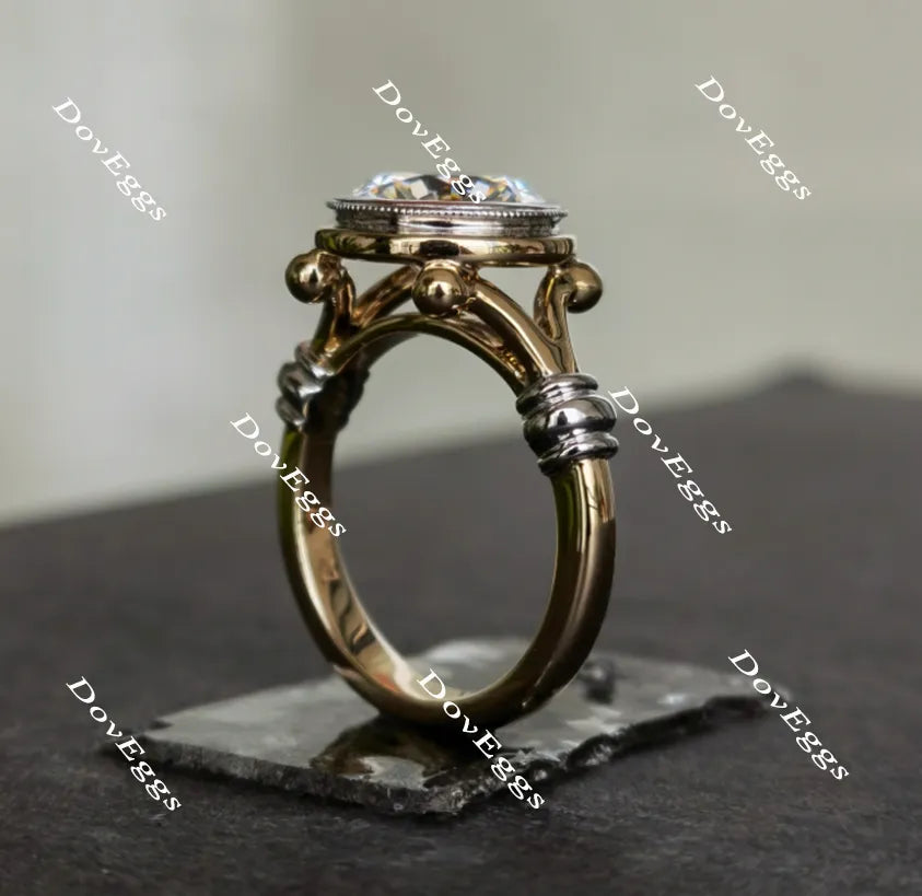 Doveggs round solitaire vintage moissanite engagement ring