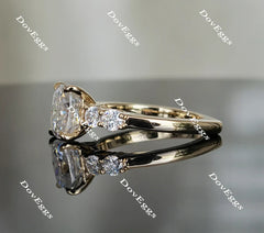 Doveggs side stone engagement ring only semi-mount only(Exclusively to DovEggs Stones)