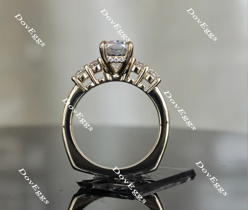 Doveggs side stone engagement ring only semi-mount only(Exclusively to DovEggs Stones)
