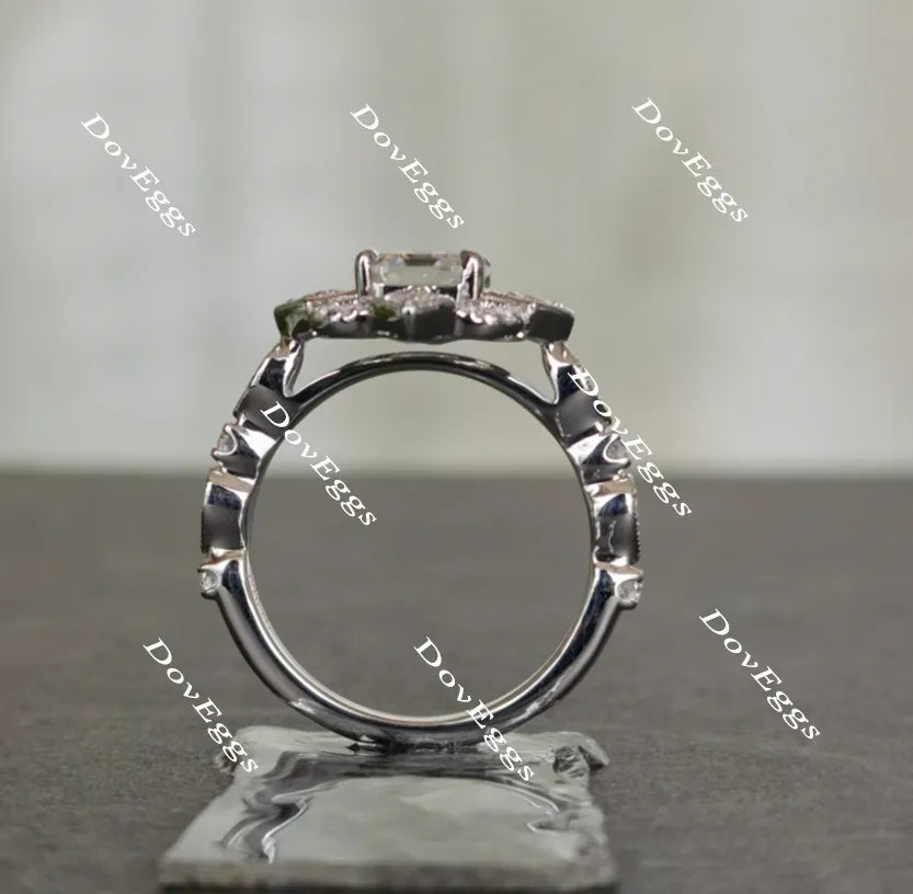 The aviator's floral Asscher moissanite engagement ring