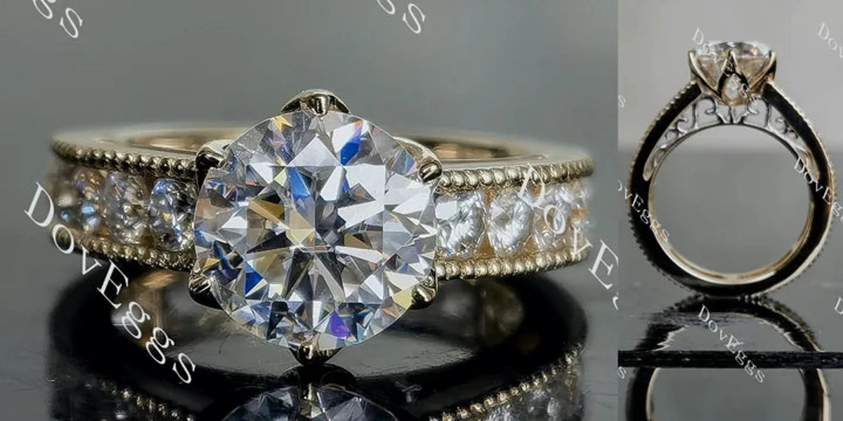 Doveggs Solitaire round full eternity channel set engagement ring semi-mount only(Exclusively to DovEggs Stones)