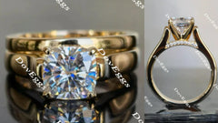 Doveggs cushion moissanite engagement ring for women (engagement ring only)