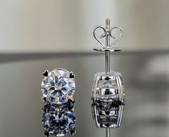 DovEggs solitaire round moissanite stud earring only semi-mount (Exclusively to DovEggs Stones)