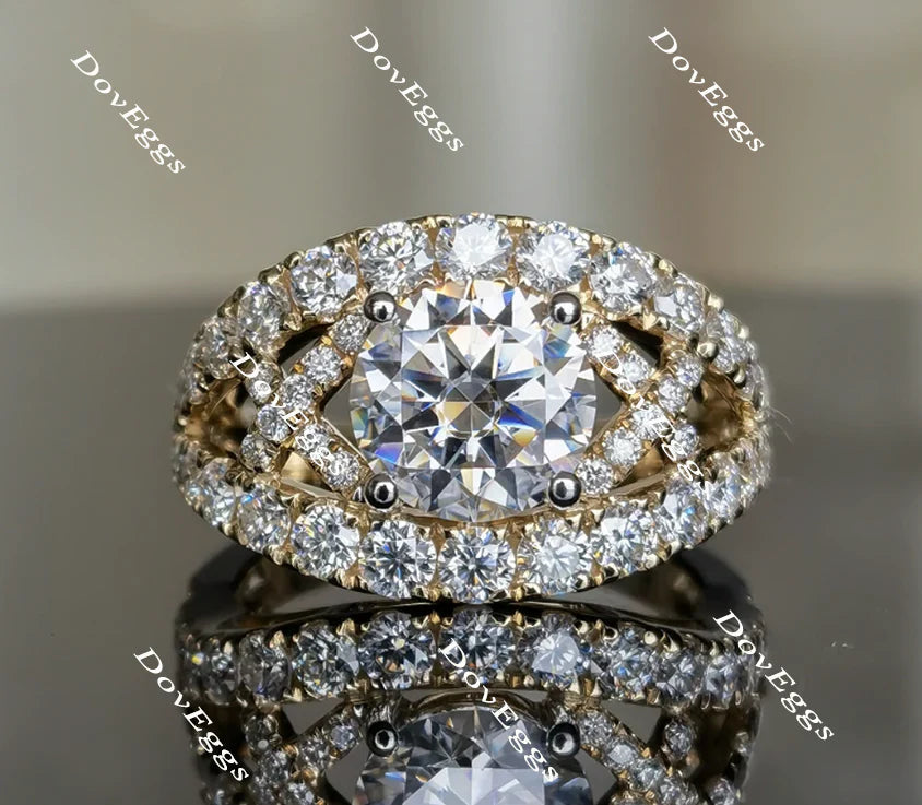 Doveggs split shank pave engagement ring only semi-mount only(Exclusively to DovEggs Stones)